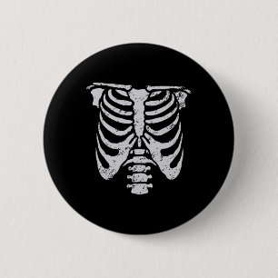 Skeleton Rib Cage Flower Easy Halloween Costume 6 Cm Round Badge