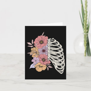 Skeleton Rib Cage Flower Easy Halloween Costume Card