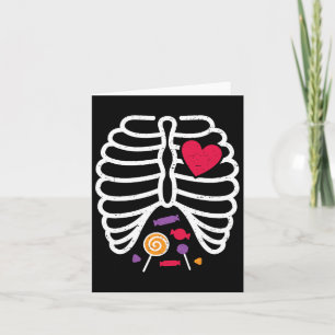 Skeleton Rib Cage Funny Halloween Boys Girls Card