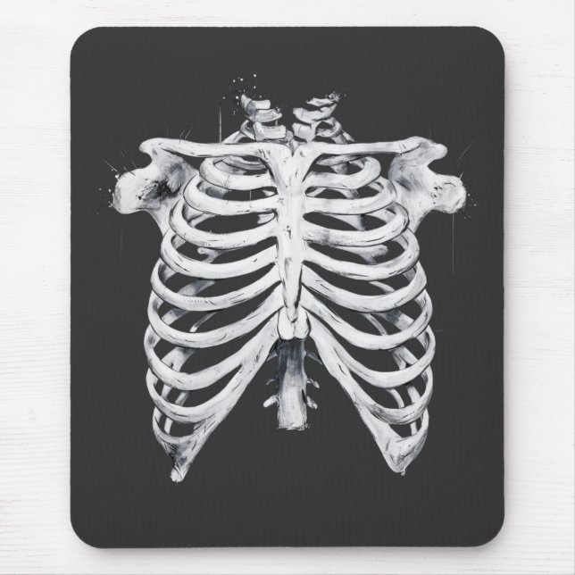 Skeleton Rib Cage Halloween Costume Mouse Mat (Front)