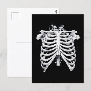 Skeleton Rib Cage Halloween Costume Postcard