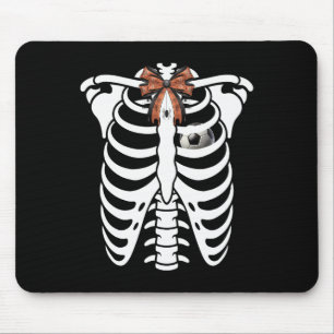 Skeleton Rib Cage Halloween Footll Soccer Costume Mouse Mat
