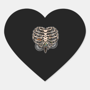 Skeleton Rib Cage Halloween Mountain Bike MTB Love Heart Sticker