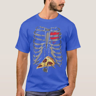 Skeleton Rib Cage Pizza Xray Costume Funny Hallowe T-Shirt