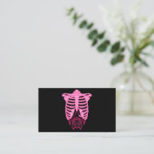 Skeleton Rib Cage with Bat Nu Goth Pastel Goth Aes Business Card (Standing Front)