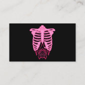 Skeleton Rib Cage with Bat Nu Goth Pastel Goth Aes Business Card (Back)