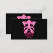 Skeleton Rib Cage with Bat Nu Goth Pastel Goth Aes Business Card (Front/Back)