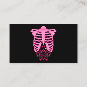 Skeleton Rib Cage with Bat Nu Goth Pastel Goth Aes Business Card