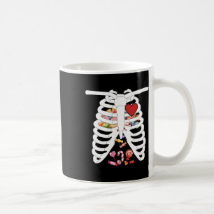 Skeleton Rib Cage X-ray Candy Funny Halloween Cost Coffee Mug