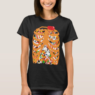 Skeleton Rib Cage X ray Candy Halloween Trick or T T-Shirt