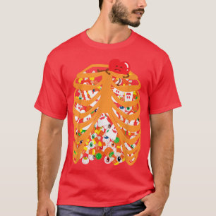 Skeleton Rib Cage Xray Candy Halloween Trick or Tr T-Shirt
