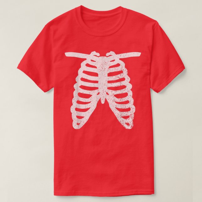 Skeleton Rib Cage XRay Funny Halloween  T-Shirt (Design Front)