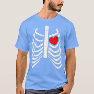 Skeleton Ribcage Heart Valentines Day Cool VDay Lo T-Shirt