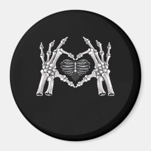 Skeleton Ribs Hand Heart Sign Magnet