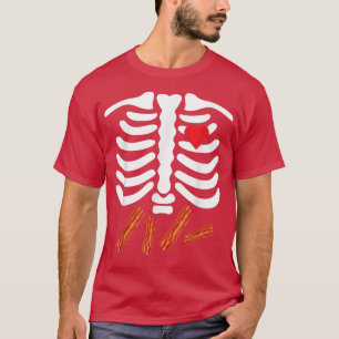 Skeleton Ribs Junk Food Belly Bacon Lover  Funny H T-Shirt