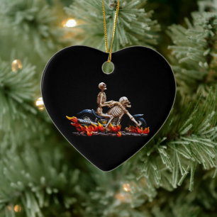 Skeleton Rider Ceramic Ornament