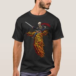 Skeleton Riding A Phoenix Bird T-Shirt