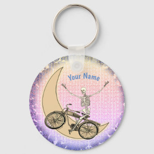 Skeleton riding bicycle Keychain