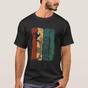 Skeleton Riding Dinosaur Pumpkin Halloween Vintage T-Shirt