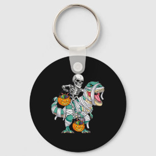 Skeleton Riding Dinosaur T Rex Fun Kids Boys Hallo Key Ring