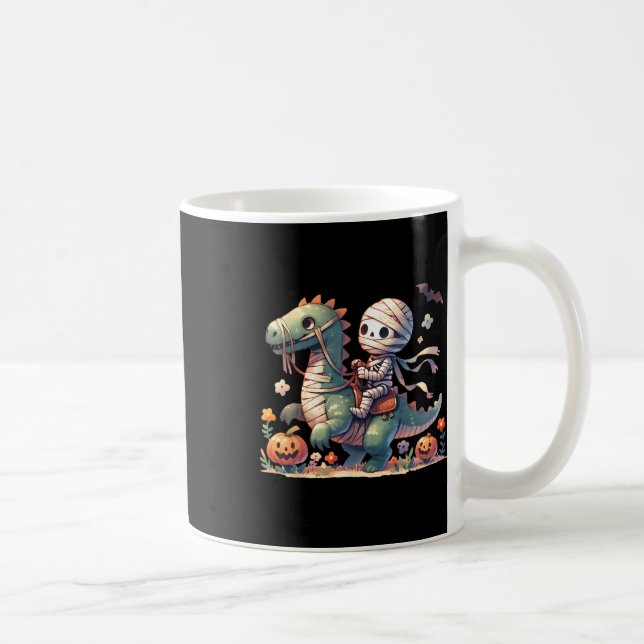 Skeleton Riding Dragon Halloween Pumpkin Theme Kid Coffee Mug (Right)