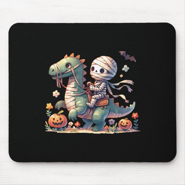 Skeleton Riding Dragon Halloween Pumpkin Theme Kid Mouse Mat (Front)
