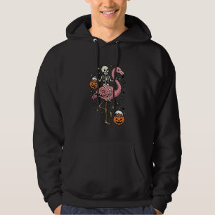 Skeleton Riding Flamingo Halloween Candy Shirt_1 Hoodie