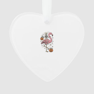 Skeleton Riding Flamingo Halloween Candy Shirt_1 Ornament