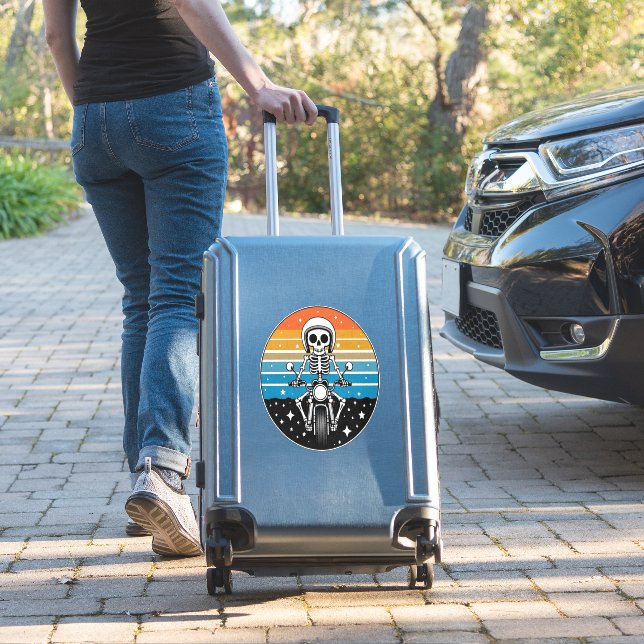 Skeleton Riding Motorcycle (Suitcase Insitu)