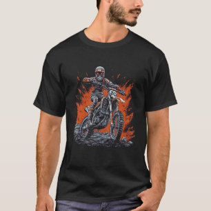 Skeleton Riding Motorcycle Halloween Dirt Bike Mot T-Shirt