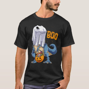 Skeleton Riding Mummy Dinosaur rex Halloween  Pump T-Shirt