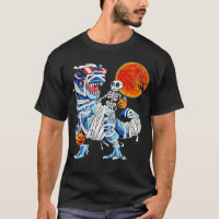 Skeleton Riding Mummy Dinosaur T rex Halloween Fun