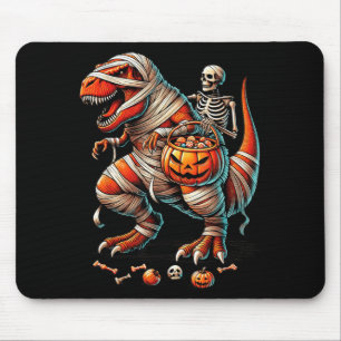 Skeleton Riding Mummy Dinosaur T Rex Kid Boy Funny Mouse Mat