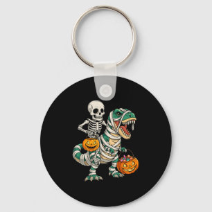 Skeleton Riding Mummy Dinosaur T Rex Kids Boys Men Key Ring