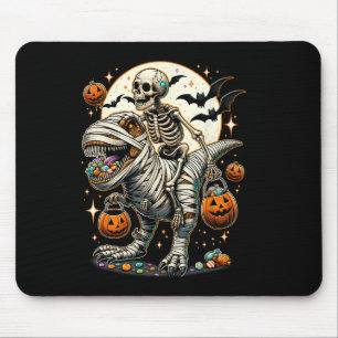 Skeleton Riding Mummy Dinosaur T Rex Kids Boys Men Mouse Mat
