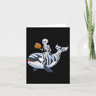 Skeleton Riding Mummy Orca Halloween Candy Whale Card