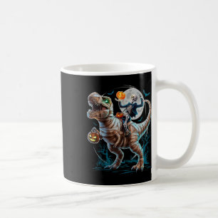 Skeleton Riding Mummy Pumpkin T Rex Dinosaur Funny Coffee Mug