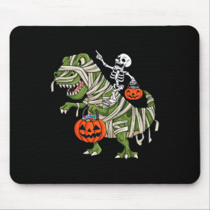 Skeleton Riding Mummy T Rex Halloween Boys Girls K Mouse Mat