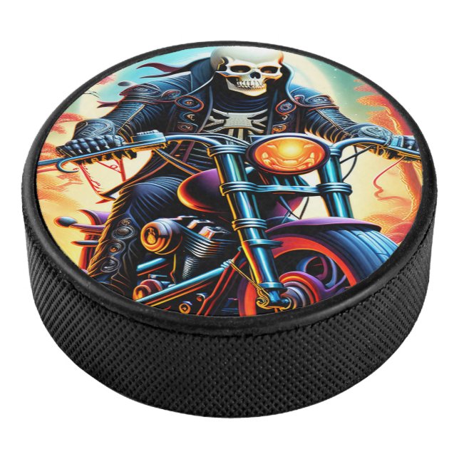 Skeleton Riding through the fire cave Hockey Puck (3/4)