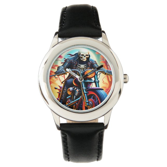 Skeleton Riding through the fire cave Watch (Front)