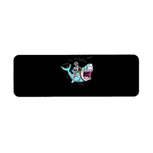 Skeleton Riding Zombie Shark Funny Halloween Gift