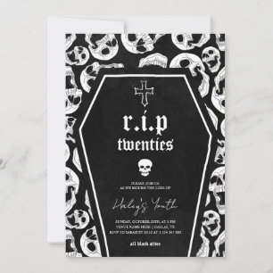 Skeleton RIP Twenties 20s Funny 30th Birthday Invitation