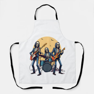 Skeleton Rock Band � Funny Halloween Shirt Apron