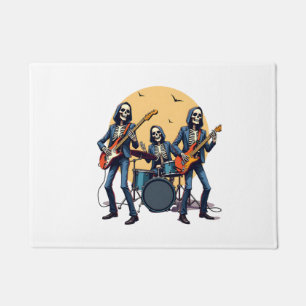 Skeleton Rock Band � Funny Halloween Shirt Doormat
