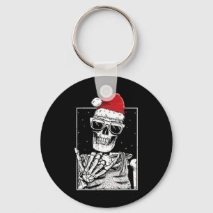 Skeleton Rock Hand Halloween Christmas Rock Music Key Ring