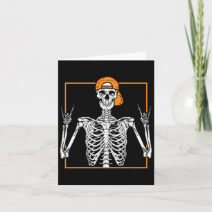 Skeleton Rock Hand Halloween Costume Cool Rock Mus Card