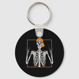 Skeleton Rock Hand Halloween Costume Cool Rock Mus Key Ring