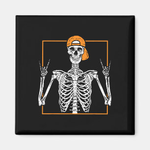 Skeleton Rock Hand Halloween Costume Cool Rock Mus Magnet