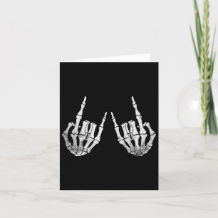 Skeleton Rock Hand Lazy Halloween Costume Cool Bon Card