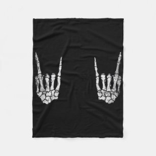 Skeleton Rock Hand Lazy Halloween Costume Cool Bon Fleece Blanket